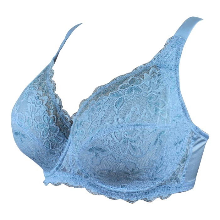 Buy Wacoal Nylon Non Padded Underwired Lace Bra -851205 - Blue (36F) Online