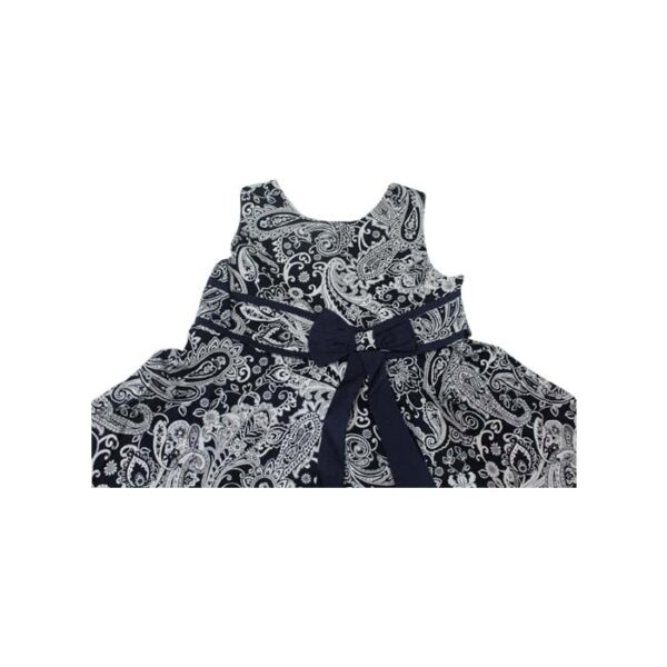 Girls' Black & White Petals Print Dress - Image 3