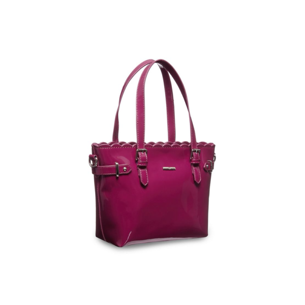 Patent Scallop Mini Grab Bag - Purple - Image 3