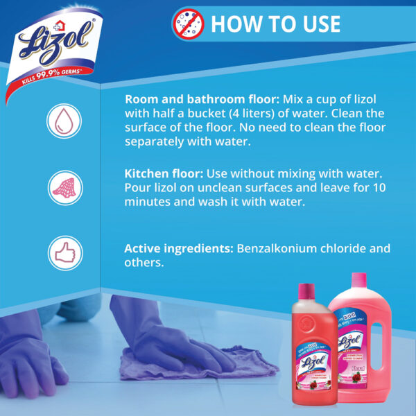 Lizol Floor Cleaner 500ml Floral - Image 5