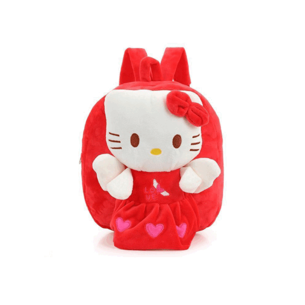 Cute Hello Kitty Kids Soft Backpack- Red - Image 2