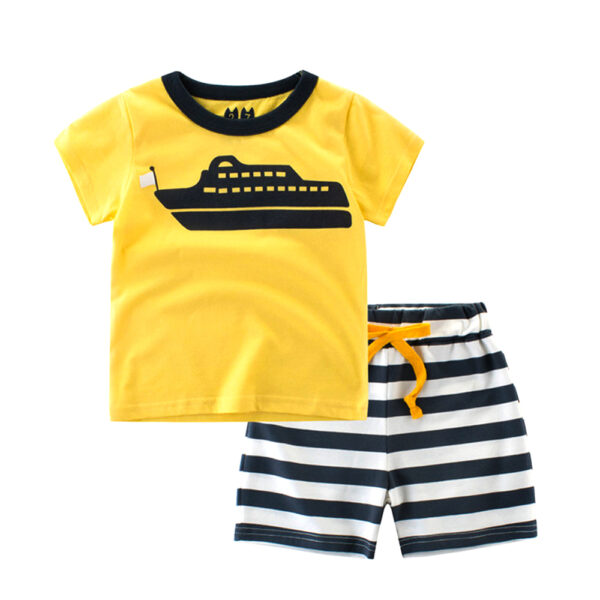 Boy's Clothing Set- Yellow (2 to 8 Years) - ShahebBiBi.com