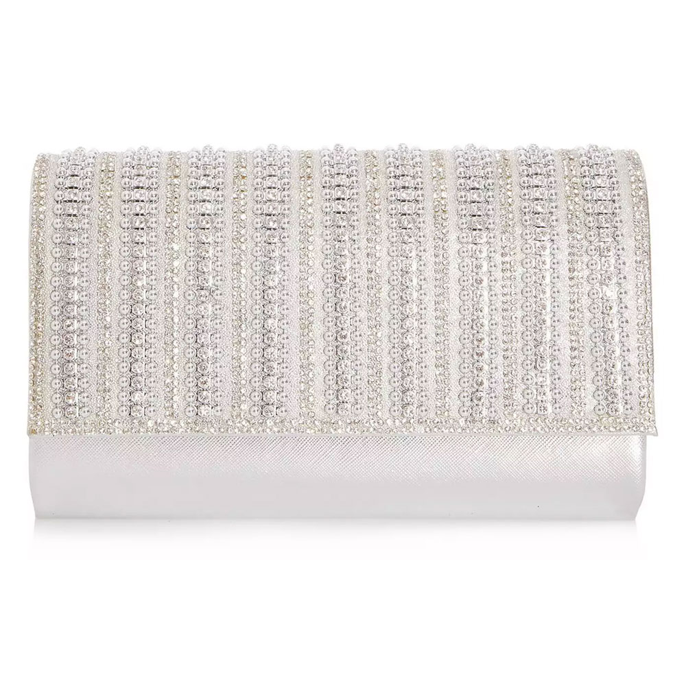 Quiz silver hot sale clutch bag