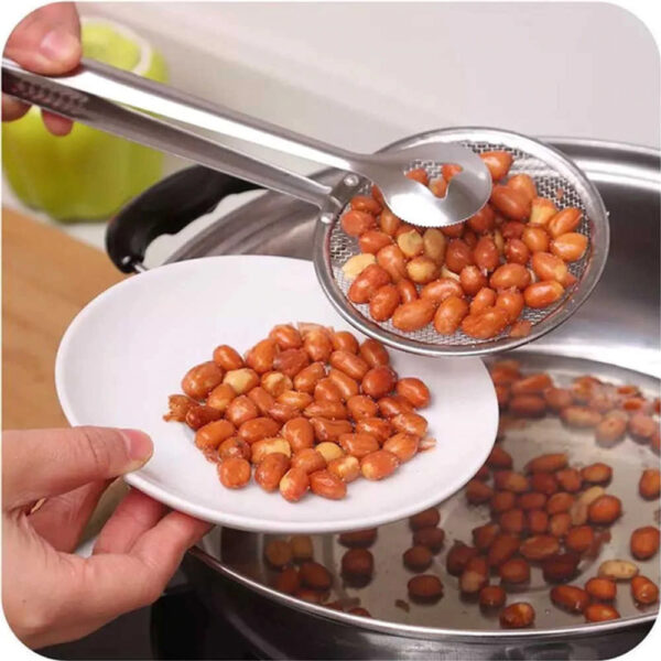 Multi-functional Filter Fry Spoon with Clip - Image 3