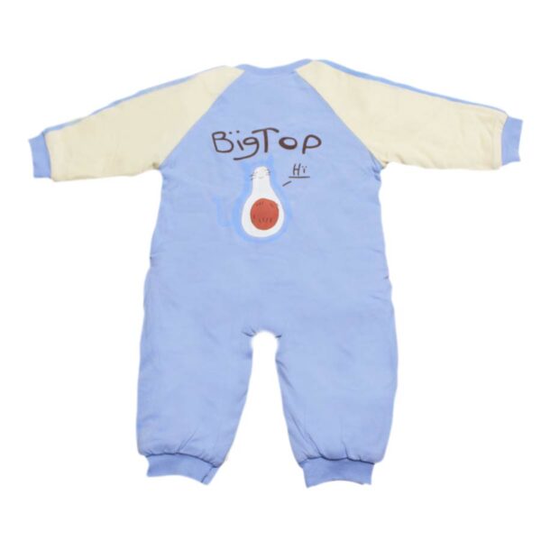 Kids Winter Romper Dress -(Sky blue & cream Color)(6 to 24 months) - Image 3