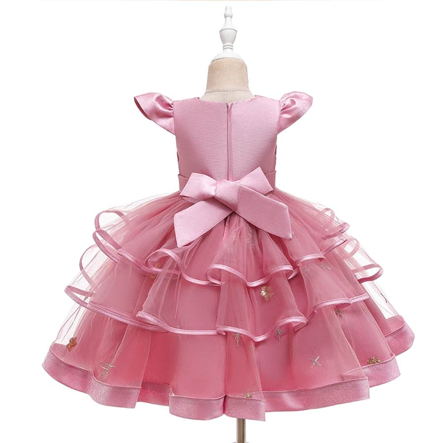 Girls Princess dress Party Frock -Pink (3 to 10 Years) – ShahebBiBi.com