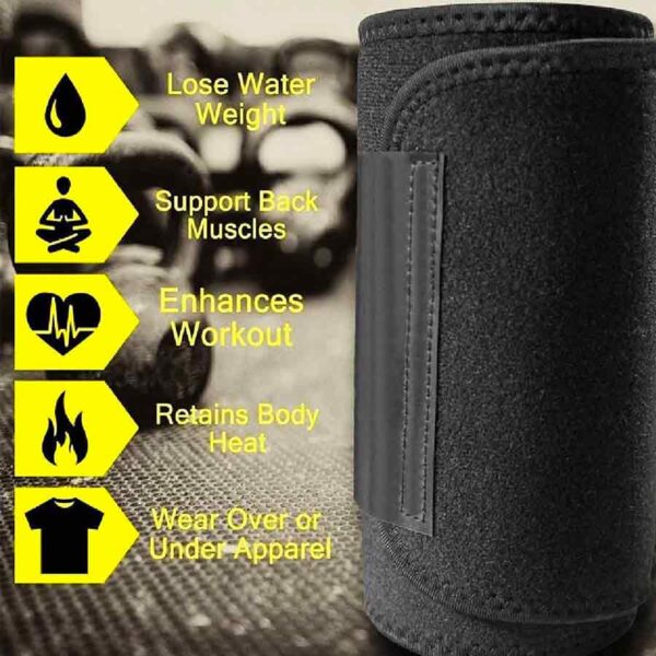 Waist Tummy Trimmer Slimming Sweat Belt - Grey - Image 3