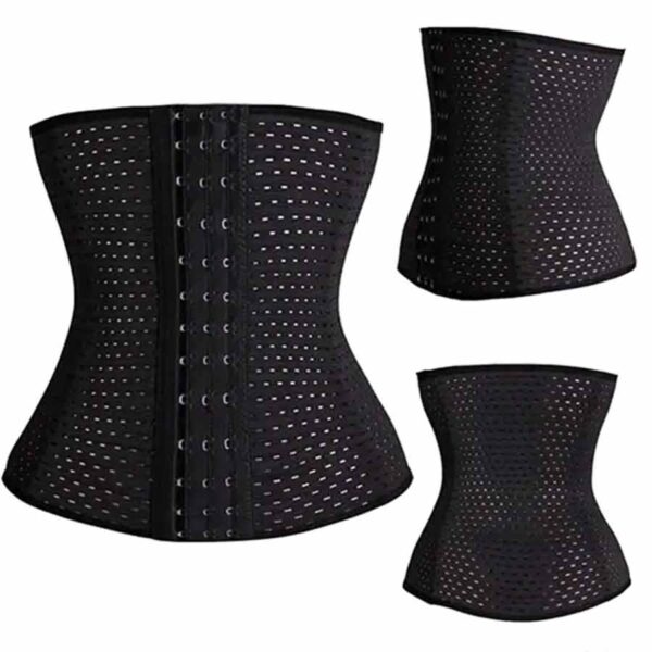 Bodysuit Waist Belt Waist trainer tummy Shaper Fat Burning Weight Loss- black - Image 4