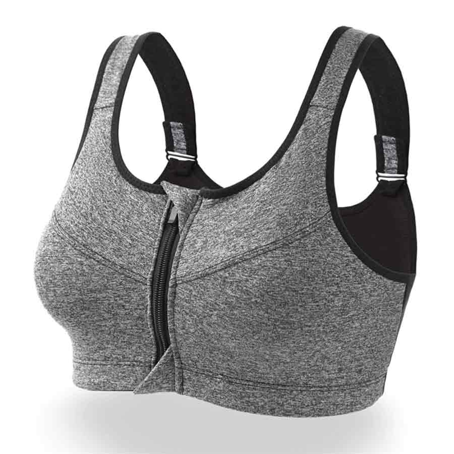 Women Sports Bra Zipper Padded Safety, Shockproof Yoga Vest Sports