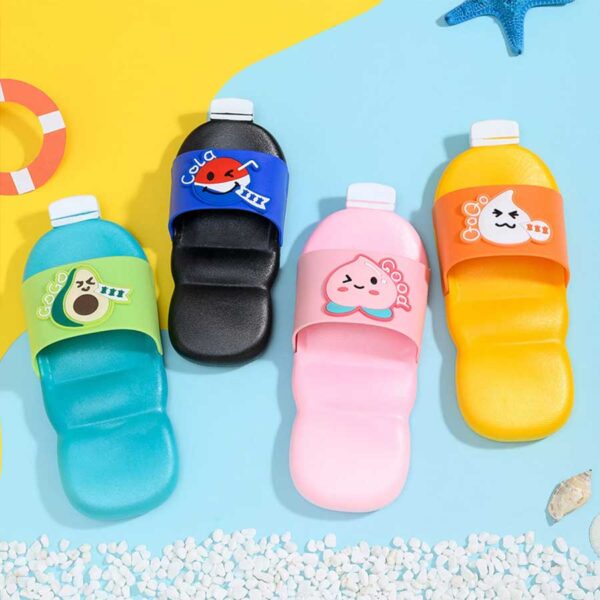 Kids Cartoon Soda Bottle Slippers - Yellow (2.5 years - 4.5 years) - Image 3