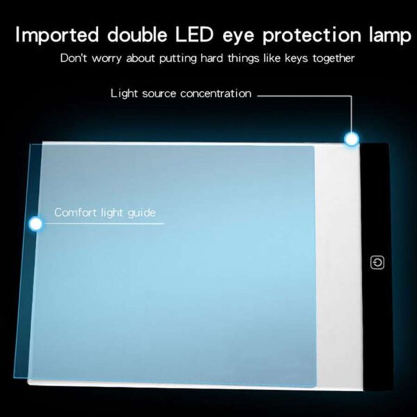 Educational Drawing Board 3 Level Dimming Led Drawing Copy Pad / Light Pad / Sketch Pad (Size - A4-1) - Image 8