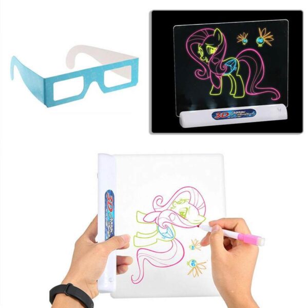 Magic Drawing Board for Portable Writing Tablet LED Light 3D Writing Board - Image 3