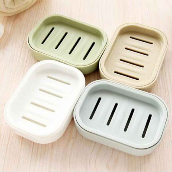 Double Layer Soap Dish with Non-slip Cover Durable Plastic Soap Holder - Image 4