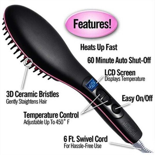 Premium Quality Straight Artifact Hair Brush Straightener - Image 4