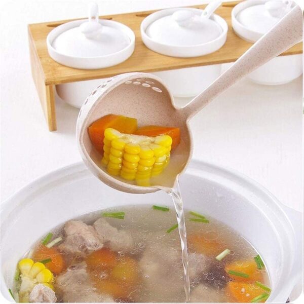 2-in-1 Soup Spoon Food Long Handle Strainer - Image 5