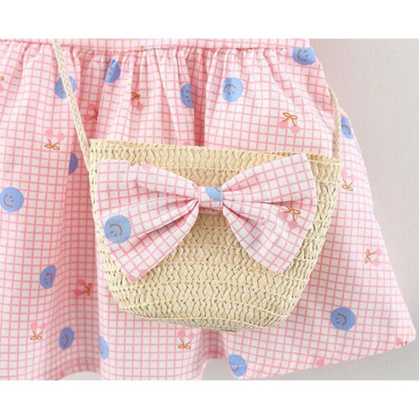 Girl Colorful Polka Dotted Frock Dress with Cute Bow Bag Set ( 6 months to 2.5 years ) - Image 4