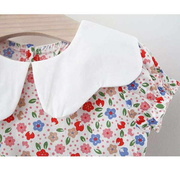 Girls Short Sleeve Floral Princess Dress / Frock Egg Bag Outfit  - ( 3 months to 2.5 years ) - Image 5