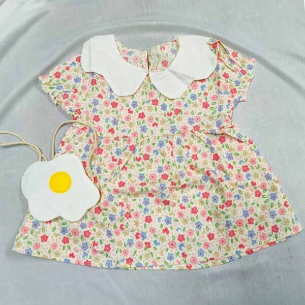 Girls Short Sleeve Floral Princess Dress / Frock Egg Bag Outfit  - ( 3 months to 2.5 years ) - Image 6