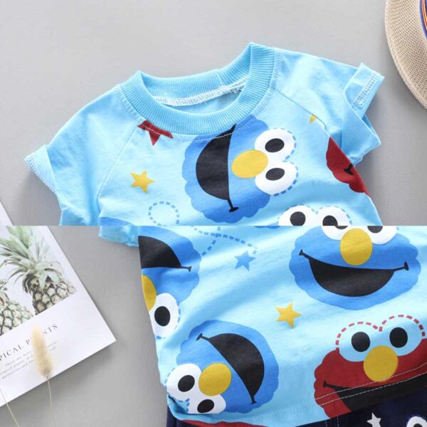 Kids Sesame Street Elmo & Cookie Monster Tshirt & Pant Set - Blue ( 1 to 3.5 years ) - Image 3