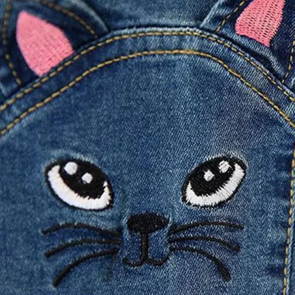 Cute Kids Baby Girl Skinny Cat Jeans, Denim Fashion (5 to 14 Years) - Image 4