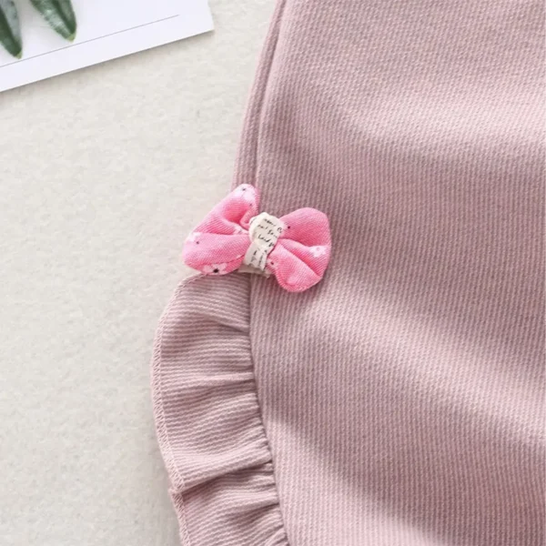 Kids Casual Style Bow Drawstring Pants - Pink (2.5-5.5years) - Image 3