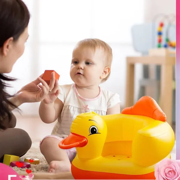 Baby Inflatable Bathroom Bath Dining Chair Cartoon Duck Sofa - Image 4