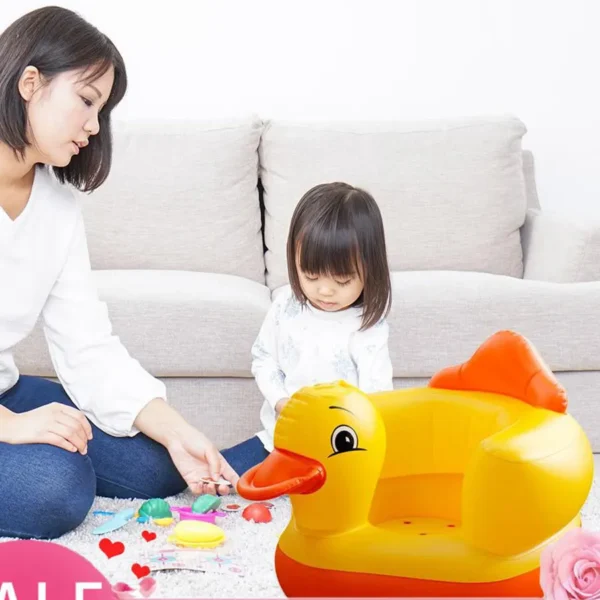 Baby Inflatable Bathroom Bath Dining Chair Cartoon Duck Sofa - Image 5