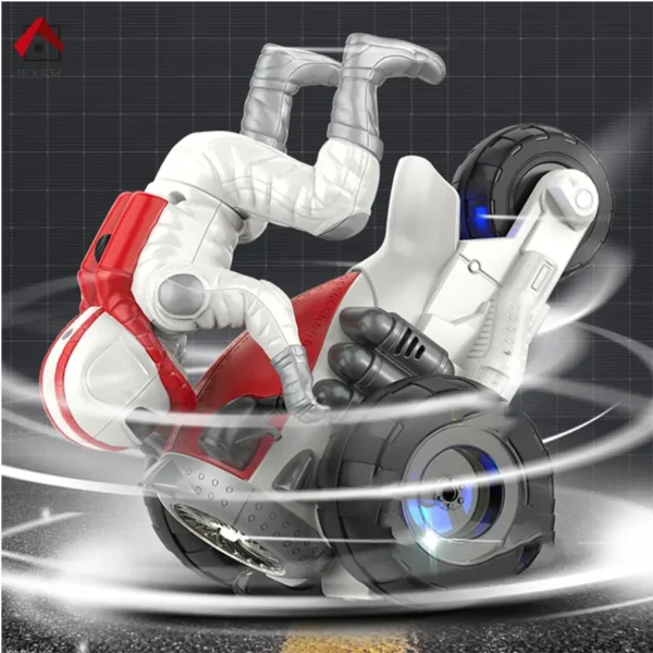 360 Degree Rotatable Spain Stunt Motorcycle With Light & Sound Effects  - Multicolor - Image 3