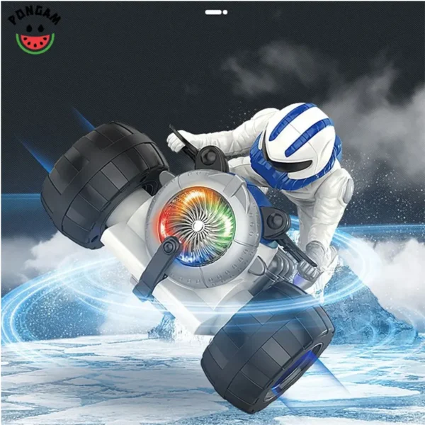 360 Degree Rotatable Spain Stunt Motorcycle With Light & Sound Effects  - Multicolor - Image 7