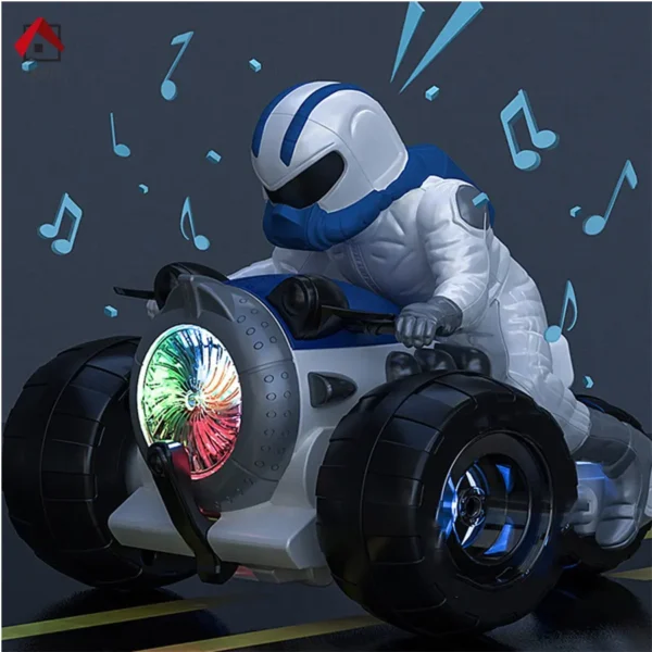 360 Degree Rotatable Spain Stunt Motorcycle With Light & Sound Effects  - Multicolor - Image 6