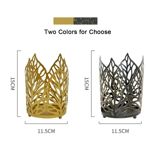 Nordic Style Golden Leaves Tealight Candle Holder - Image 4