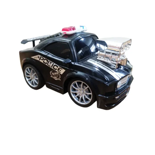 Rechargeable Remote Control Police Car With 3D Lighting - Black - Image 3