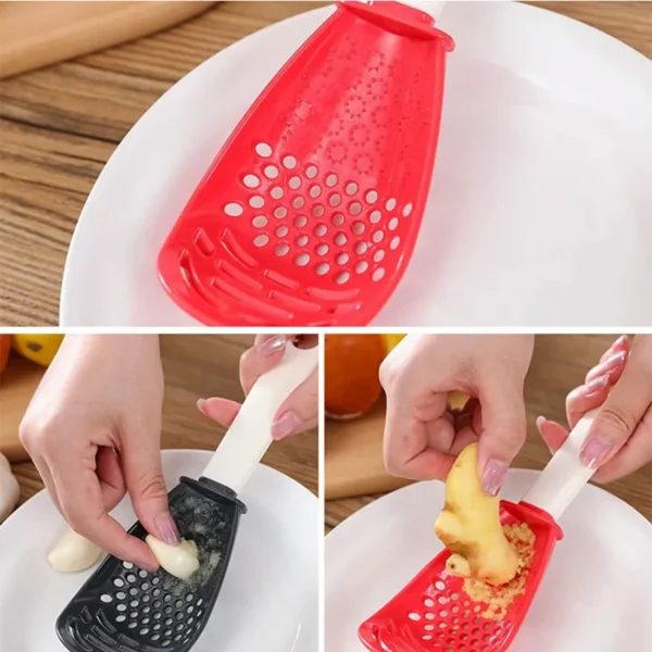 All In One Multifunctional Strainer Kitchen Cooking Spoon - Red - Image 3