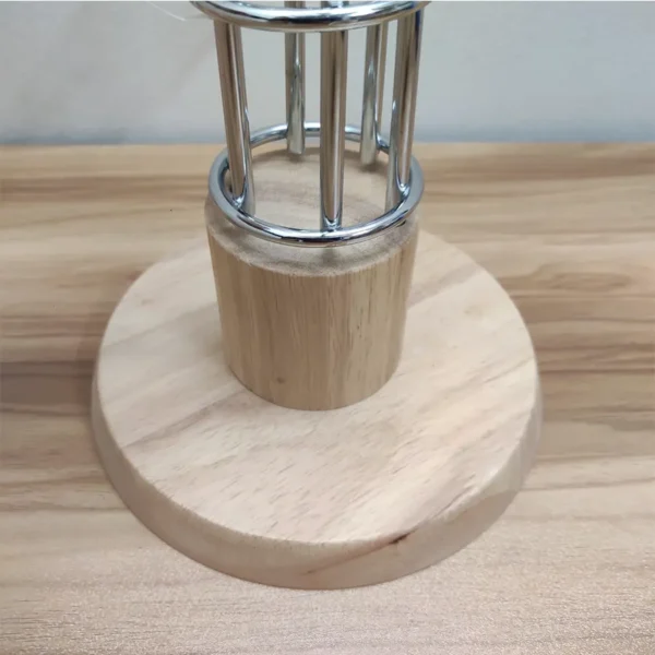 14 inches Metal Cup Stand with Wooden Base - Image 3