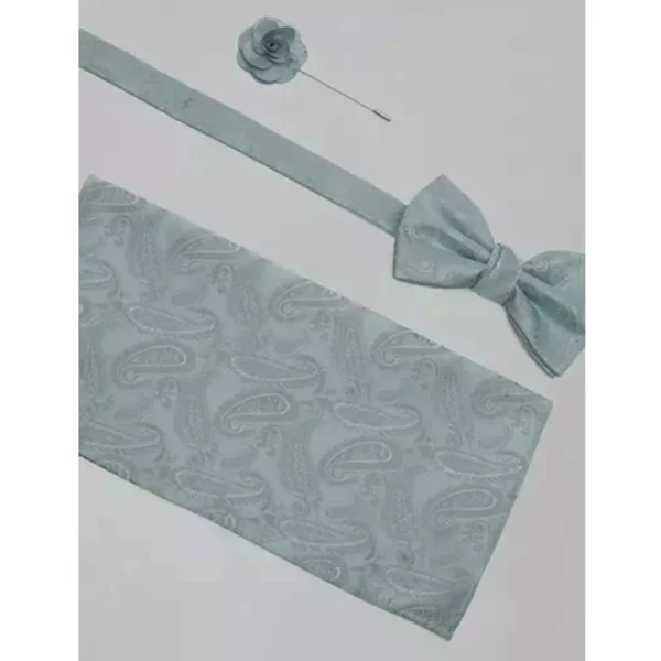 Burton Menswear London Turquoise Wedding Pack (Bow Tie, Pocket Square & Lapel Pin) - Image 3