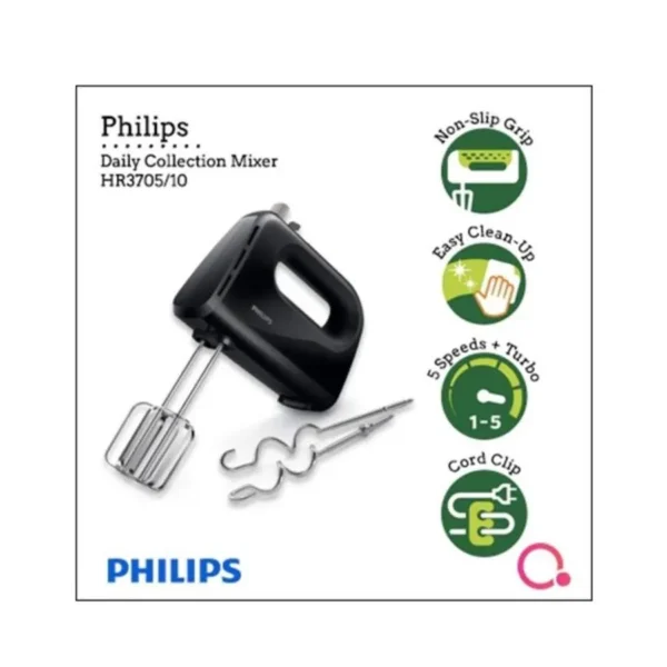 Philips Daily Collection HR3705 Hand Mixer Egg Beater - 300 Watt - Image 4