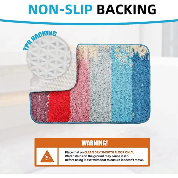 Luxury Soft Microfiber Colorful Machine Washable Non-Slip Mats - Image 3