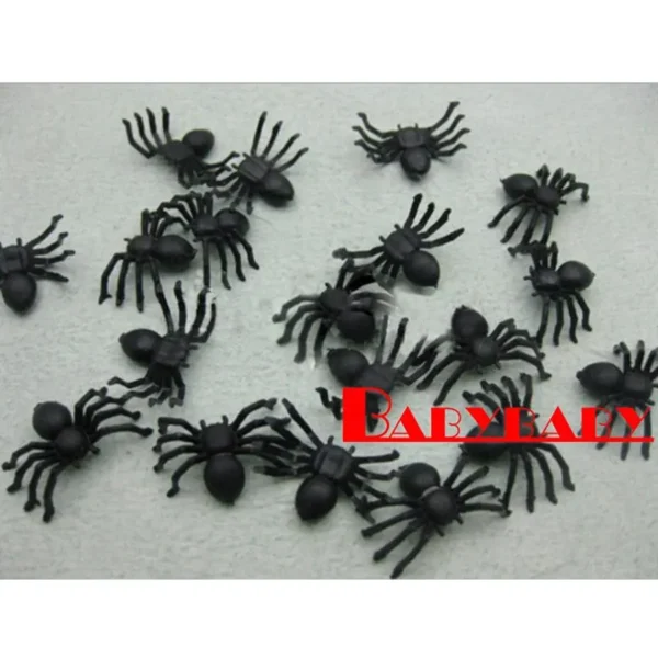 Baby Size Plastic Black & Radium Spider Trick Toy Party Halloween - 20 Pcs - Image 3