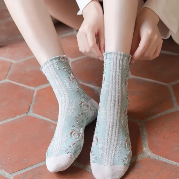 Retro Style Embroidery Japanese Kawaii Cute Woman Socks - Image 4