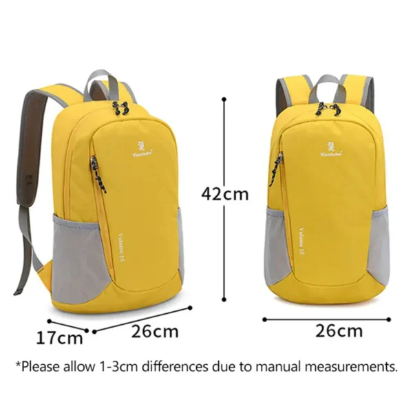 15L Lightweight Waterproof Camping Rucksack Backpack/Bag - Yellow - Image 5