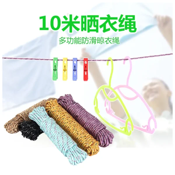 Multifunctional Non-Slip Windproof Clothesline & Outdoor Cloth Rope - 10 Meter - Image 3