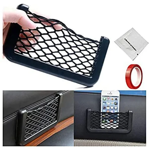 Car Net Bag Elastic Side Door Storage Pocket Phone Holder Bags Organizer - Image 3