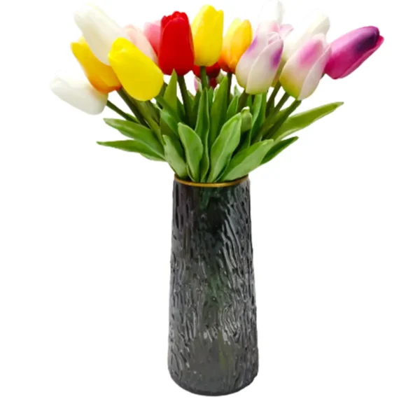 Modern Style Golden Head Theme Glass Flower Vase - Grey (Flower Not Included) - Image 3