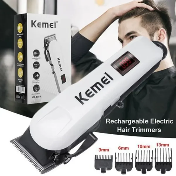 Kemei KM-809A Rechargeable Electric LCD Hair Trimmer - Image 4