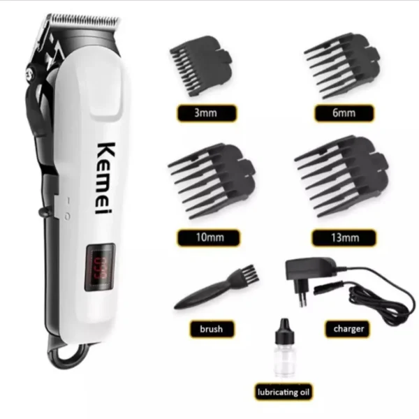 Kemei KM-809A Rechargeable Electric LCD Hair Trimmer - Image 6