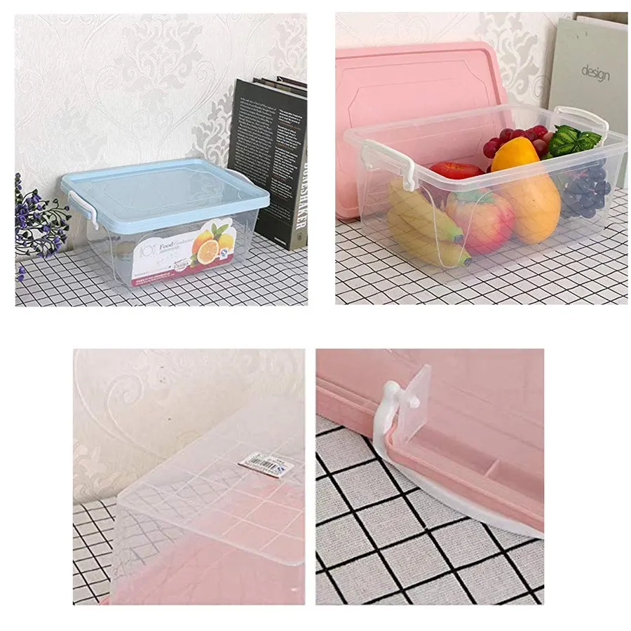 4pcs School Storage Baskets, Rectangular Hollow Out Plastic Basket