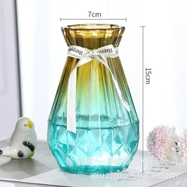 European Style Colorful Hydroponic Creative Glass Flower Vase - Image 5