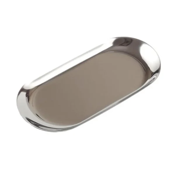 Nordic Style Stainless Steel Oval Shaped Serving Tray/Jewelry, Cosmetics Organizer - Silver - Image 3