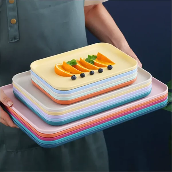 Nordic Style Food Grade Wheat Straw Made Colorful Dessert Tray - Image 5