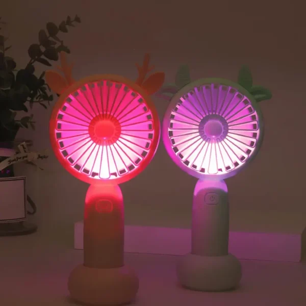 Diandi Usb Charging Mini Fan With Ligh (Color May Vary) - Image 2